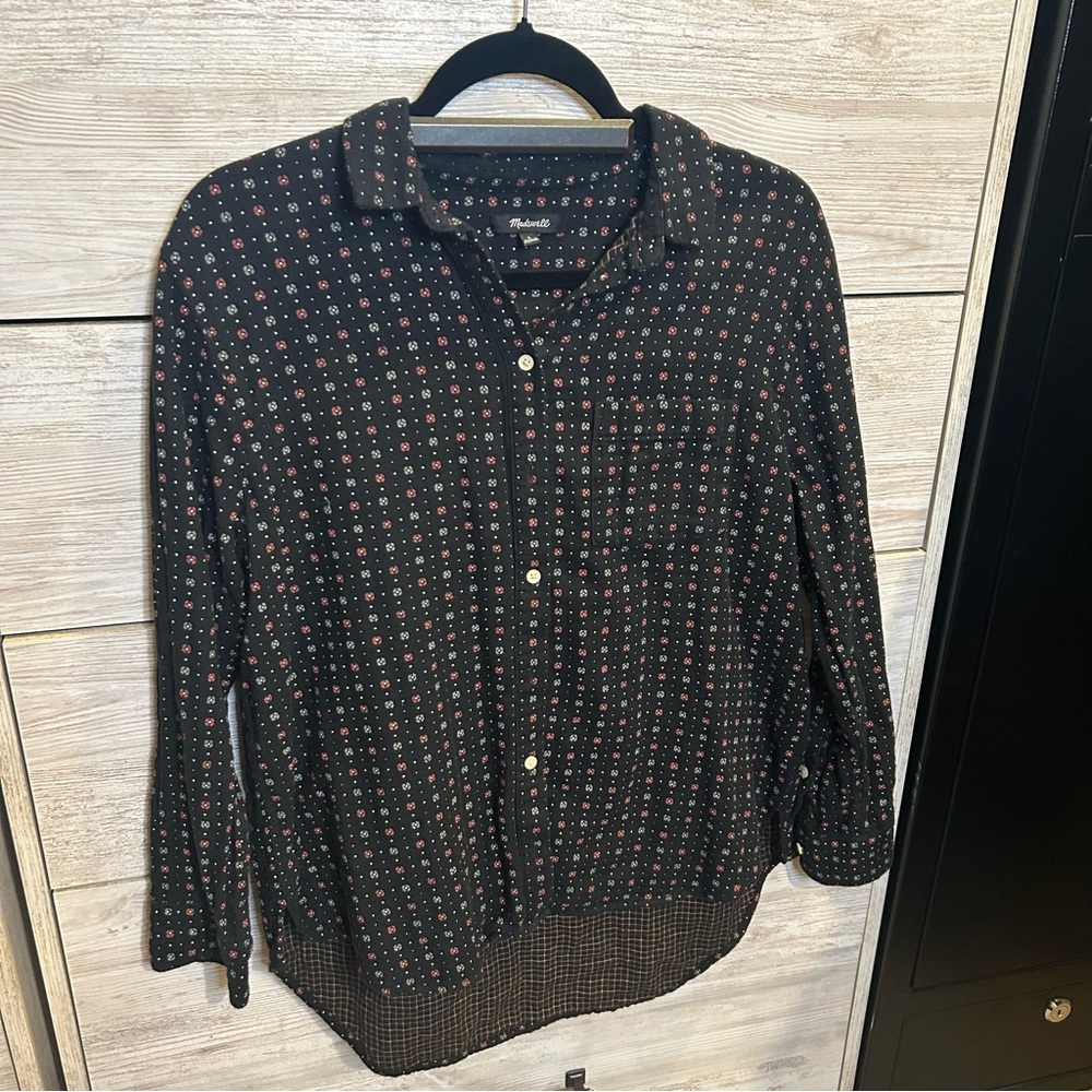 Madewell Oversized Ex-Boyfriend Shirt in Mayfair Foulard size Small - Picture 4 of 8